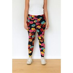 LuLaRoe Donut Print Leggings One Size OS Fun Colorful Pattern